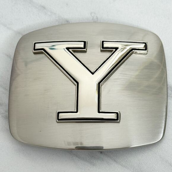 Y Letter Initial Monogram Silver Tone Belt Buckle ✨ - Picture 1 of 14